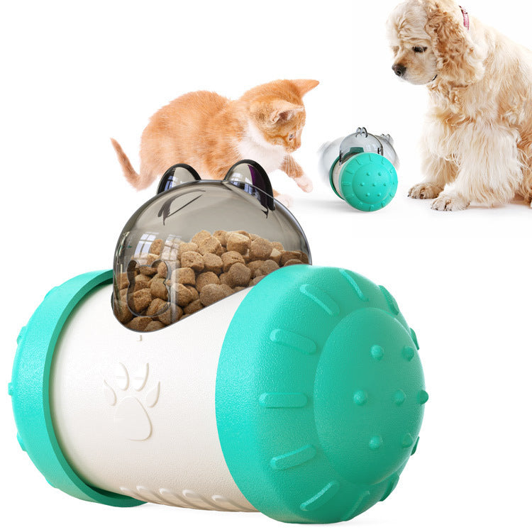 Treat dispensing tumbler toy for dogs and cats