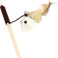 Feather wand cat toy with wood stick, Chick color
