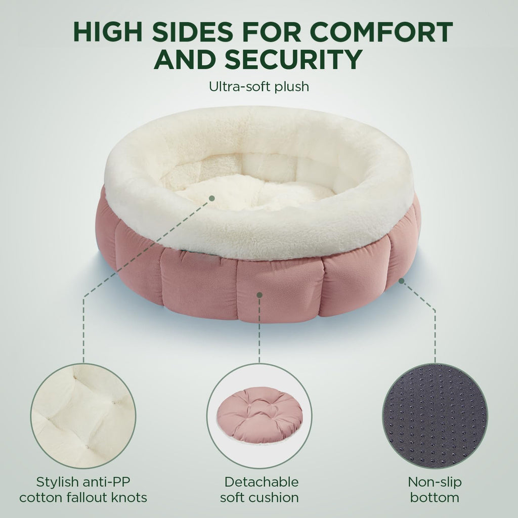 Donut pet bed anti-slip bottom view