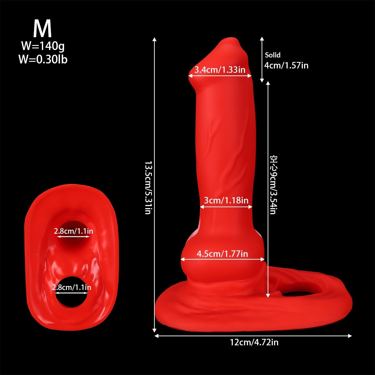 Silicone adult wellness sleeve close-up view