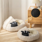 Lamb shape cave cat bed size comparison