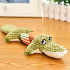 Plush crocodile-shaped dog chew toy