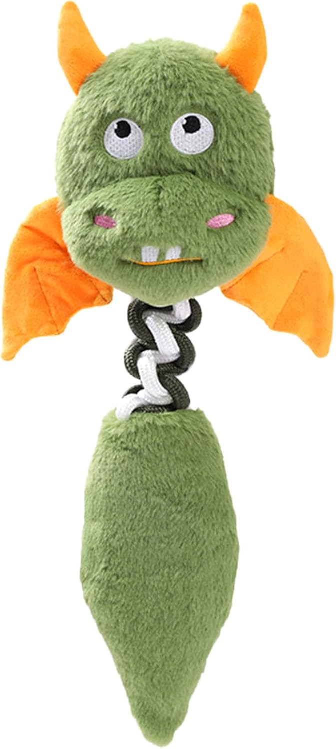 Plush dog toy with rope knot detail