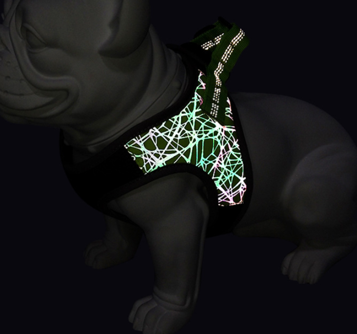 Dog Leash Vest Pet Harness in green color