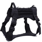 Camouflage tactical dog vest harness, close-up detail