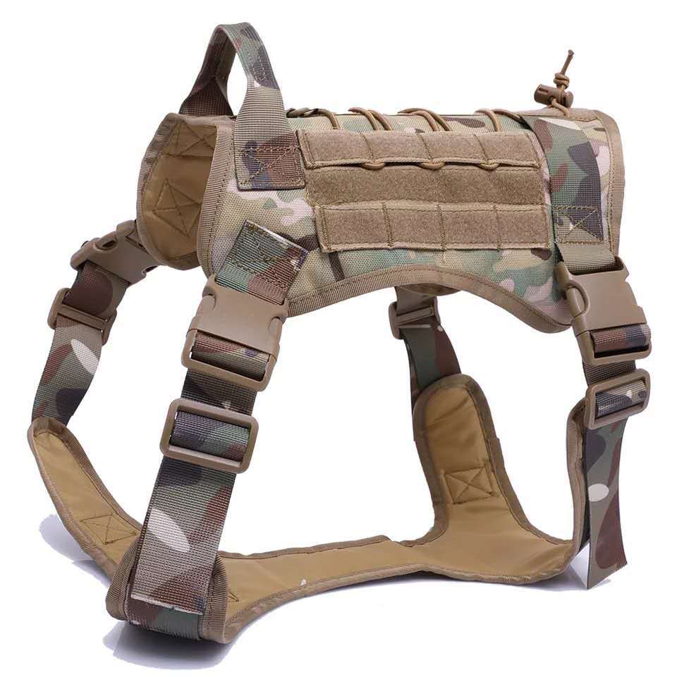 Camouflage tactical dog vest harness, additional view