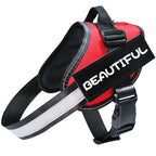Reflective dog harness with chest strap