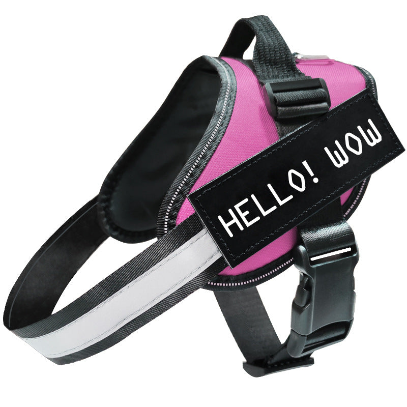 Reflective dog harness in an available color