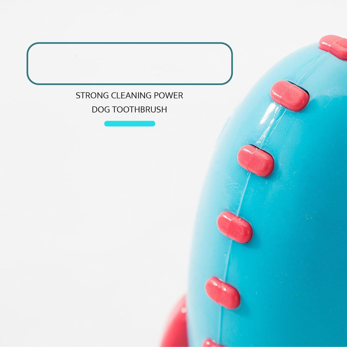 Rocket dog toy leaking food design, side view