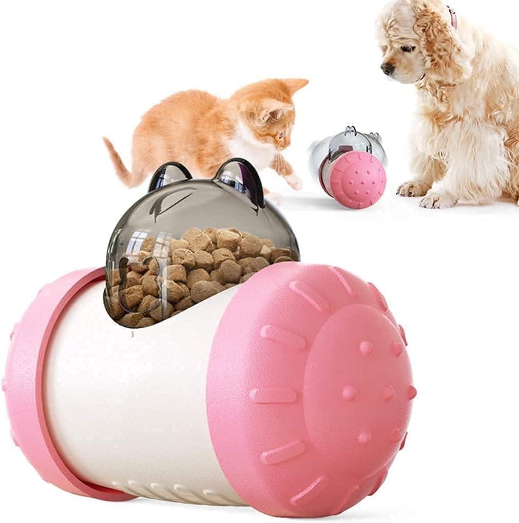 Treat dispensing tumbler toy in black color option