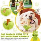 Dog playing with rubber chew toy