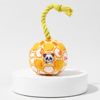 Plush ball dog toy with rope for outdoor play