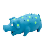 Pig-shaped latex chew toy full view