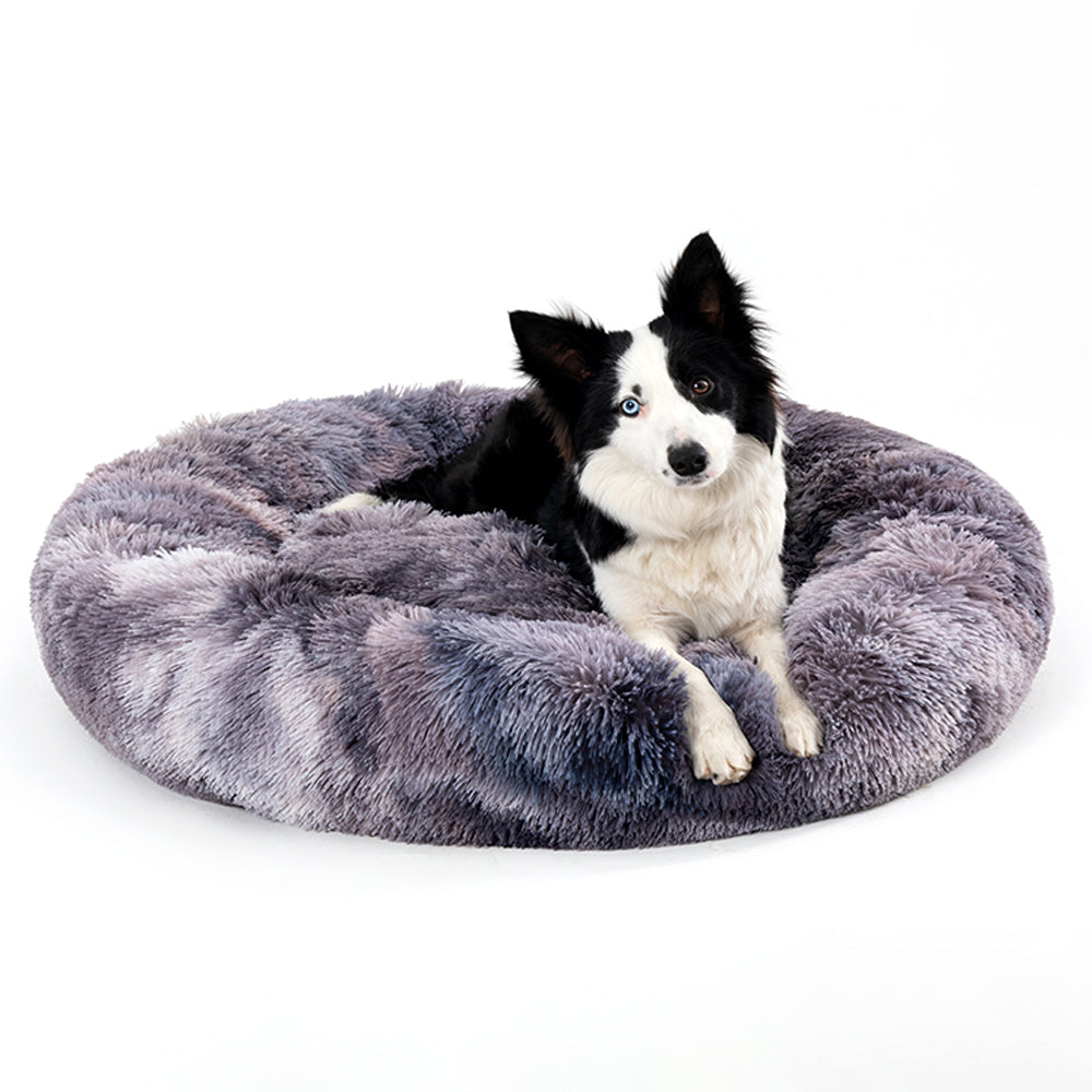 Fluffy Donut Dog Bed in plush material