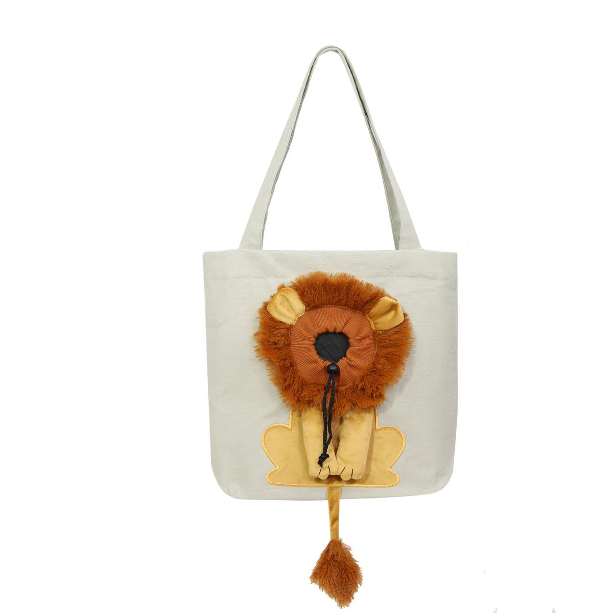 Pet carrier bag showing adjustable opening