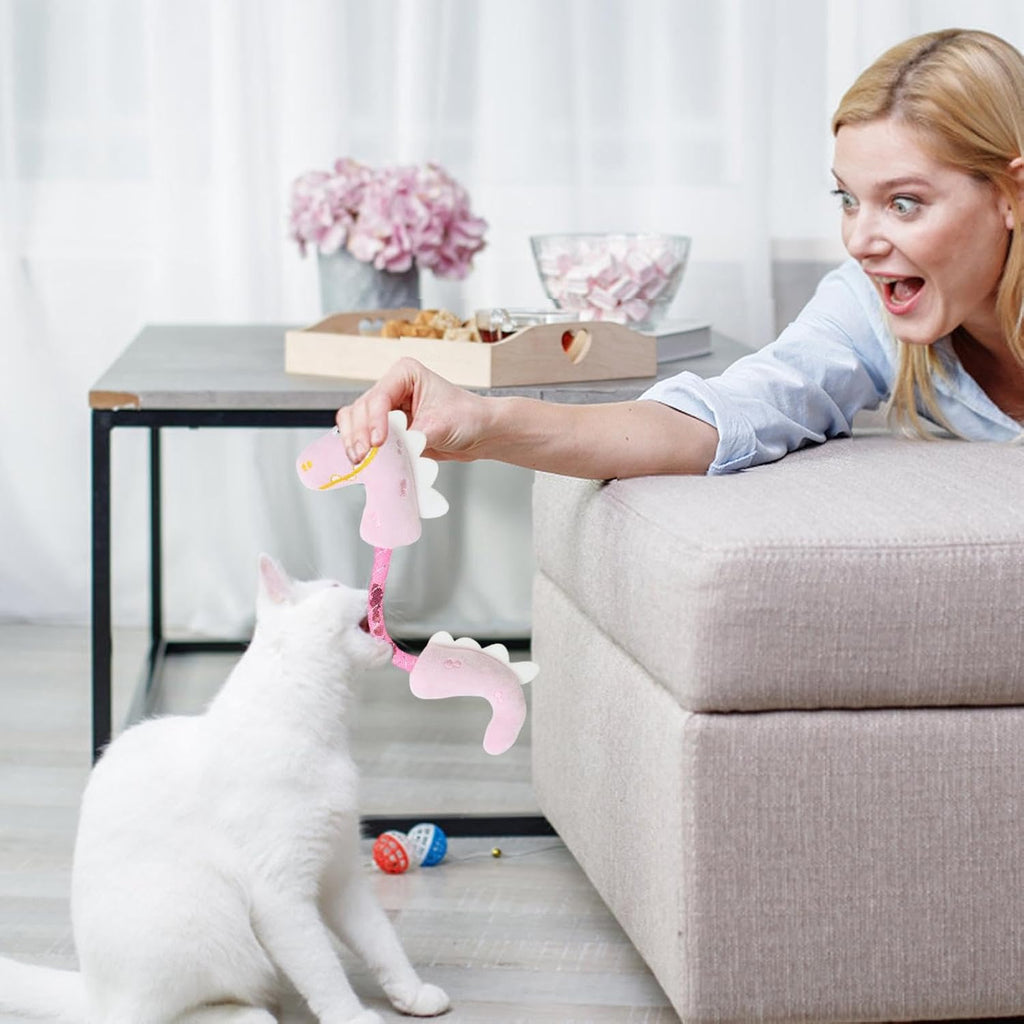 Plush bunny cat toy with squeaker