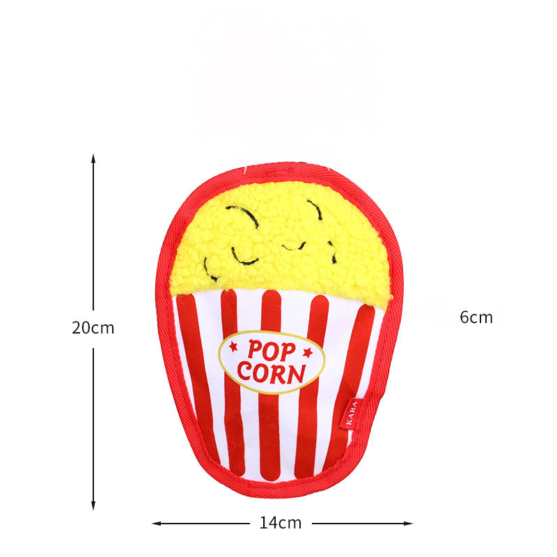 Crinkle squeaky dog toy shown in Fries style
