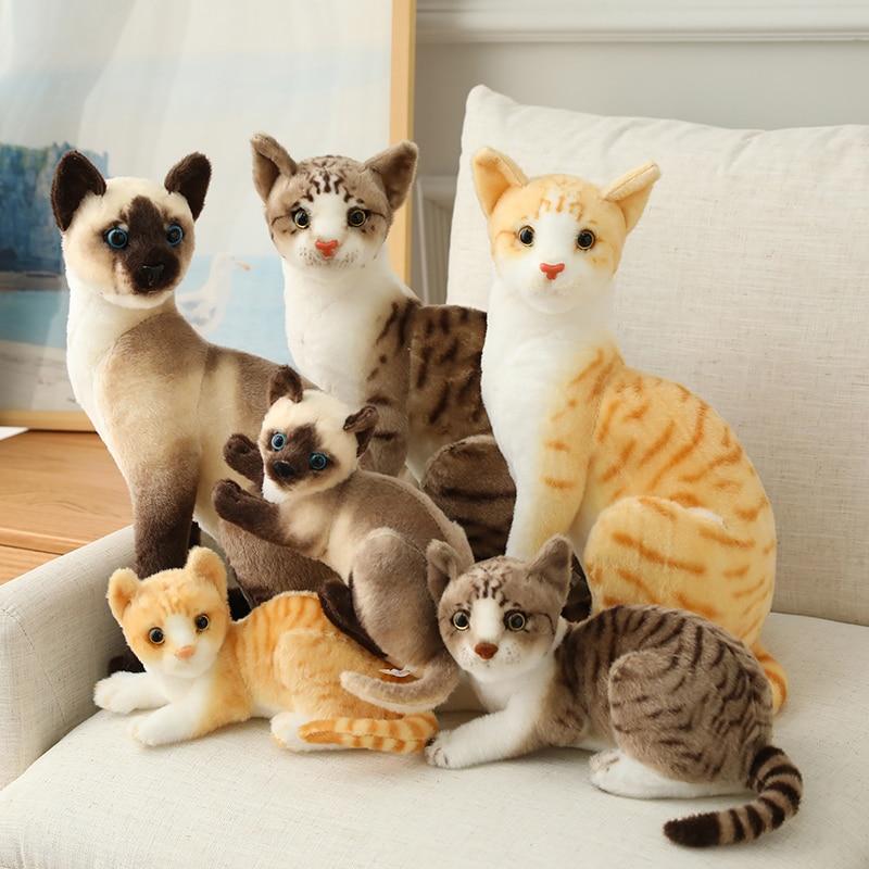 Cat plush toy in brown color