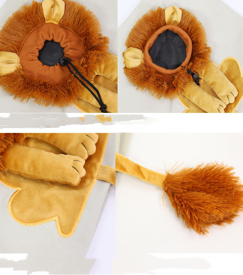 Soft lion design pet carrier bag