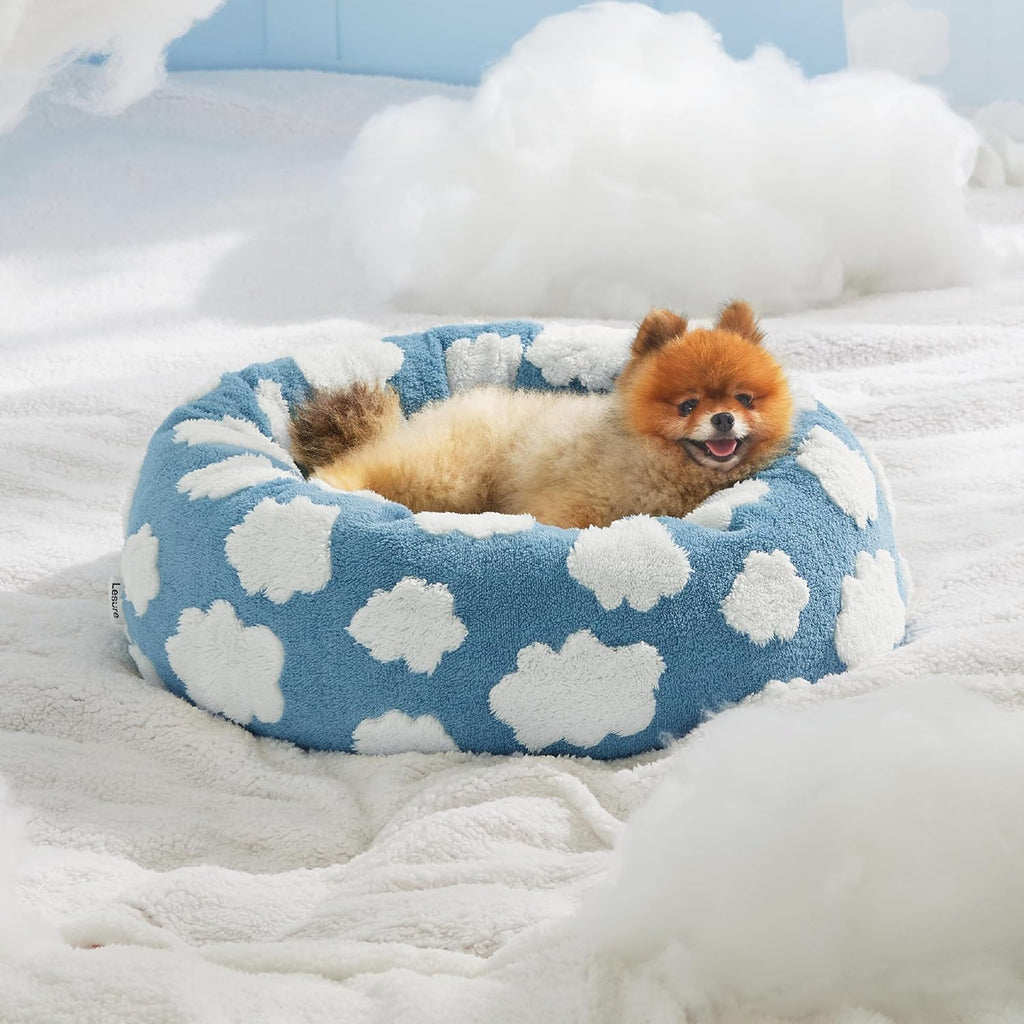 Round donut pet bed in Green color