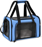 Soft-sided pet carrier for cats and dogs