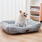Swirl Rose Velvet Dog Bed full view