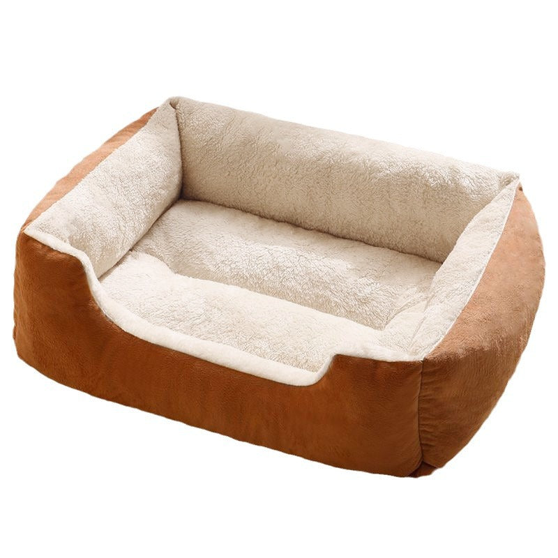 Plush pet bed shown in an available color