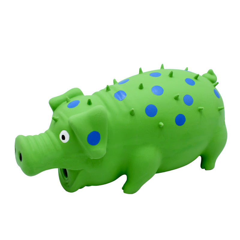 Squeaky pig-shaped dog toy size reference