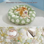 Round donut pet bed showing anti-slip bottom