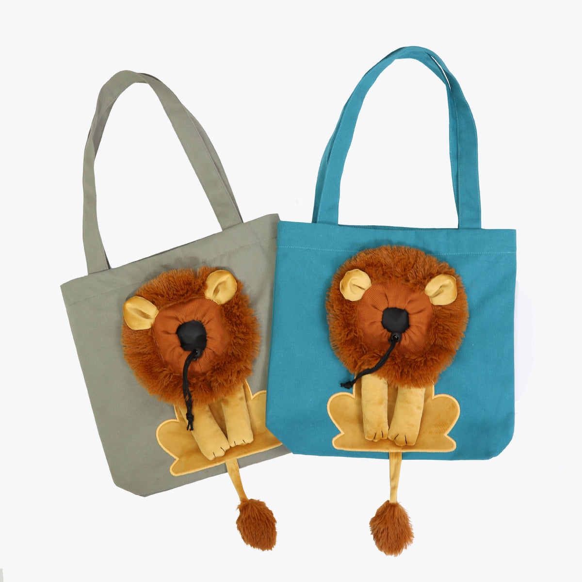 Pet carrier bag in light grey color