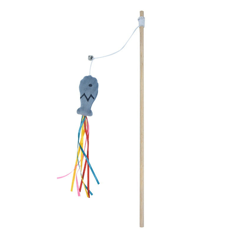 Cat wand toy in gray color