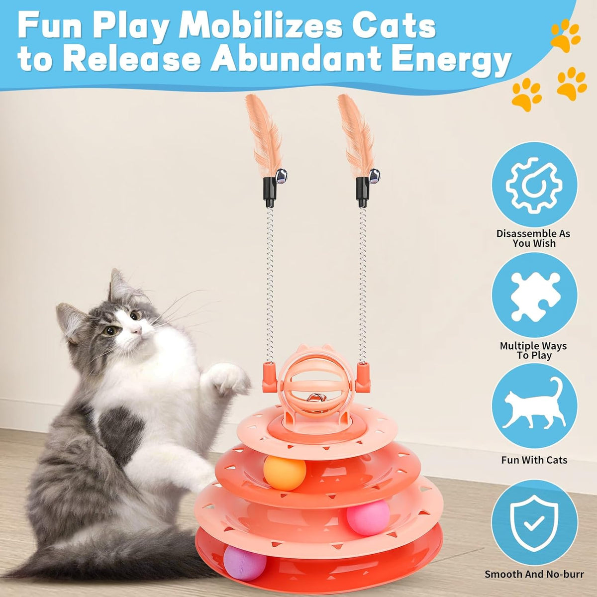 Cat toy shown in Pink and Green color options