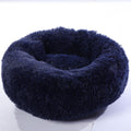 Round plush pet bed for small dogs and cats