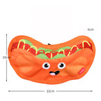 Close-up of crinkle squeaky dog toy edge stitching