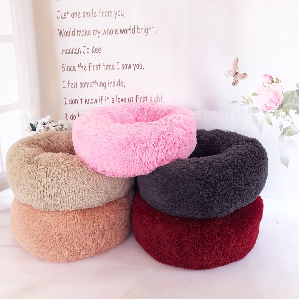 Pet bed size comparison showing round shape