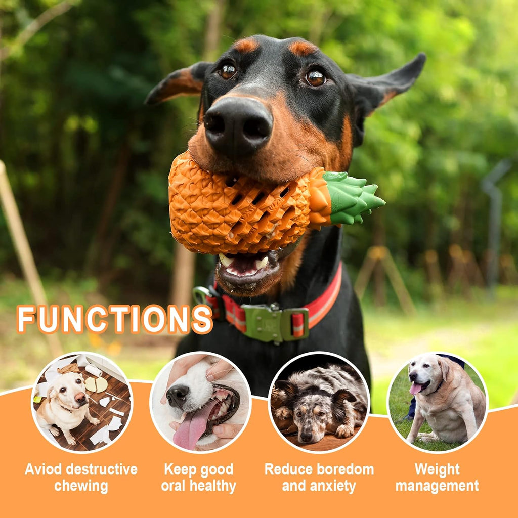Dog chew toy shaped like a pineapple