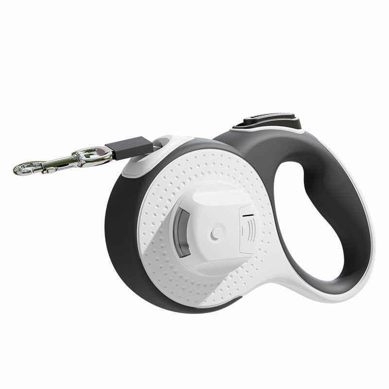 Dog retractable leash with light attachment