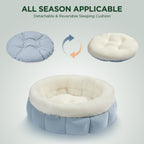 Donut pet bed with removable cushion