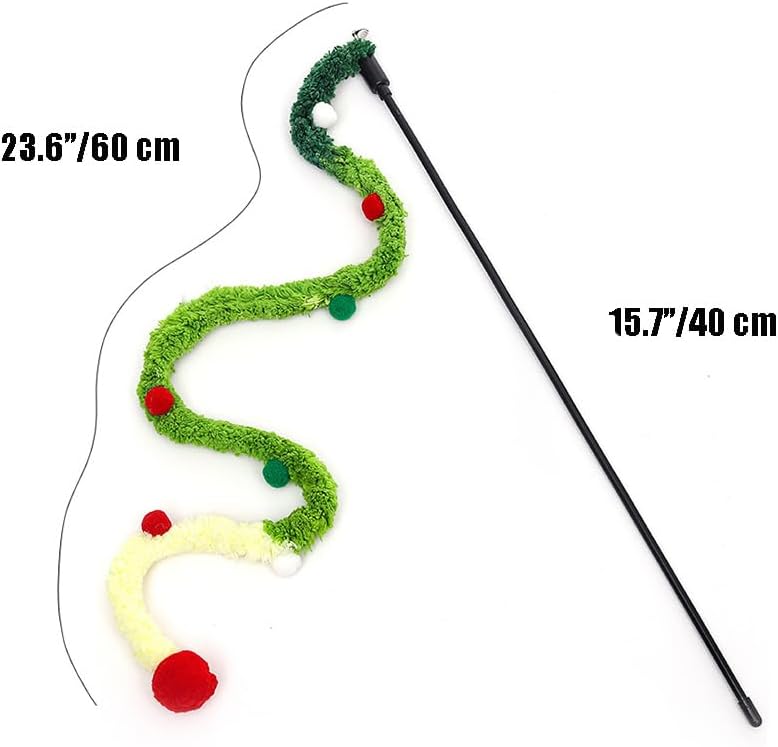 Cat wand toy in green color option