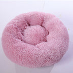 Round plush pet bed in another available color