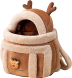 Plush reindeer backpack pet carrier