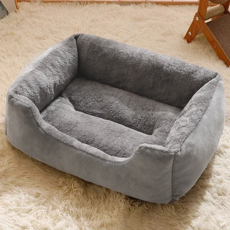 Plush pet bed shown in an available color