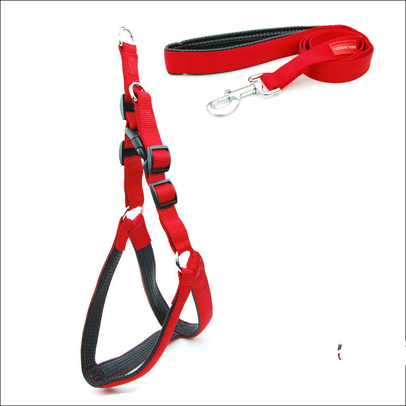 Dog Padded Harness Leash - reflective nylon leash in purple
