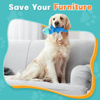 Blue plush dog toy with crinkle tail detail
