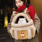 Plush reindeer backpack pet carrier, Large size