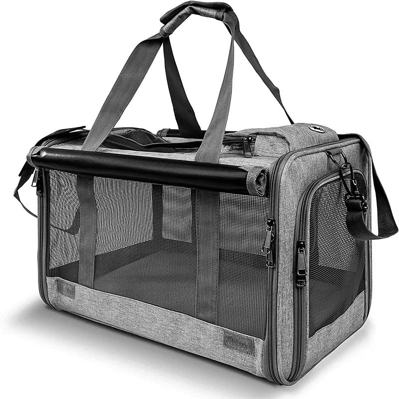 Pet carrier with mesh paneling for airflow
