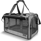 Pet carrier with mesh paneling for airflow