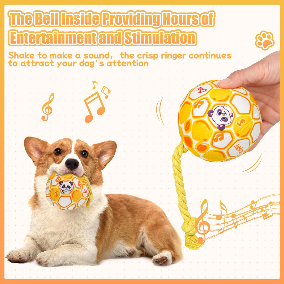 Close-up of plush ball dog toy material