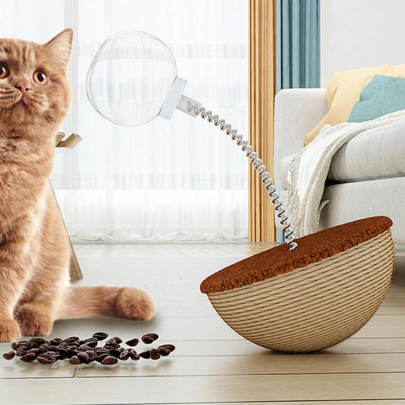 Interactive Cat Feeder Toy, tumbler cat teaser trumpet variant