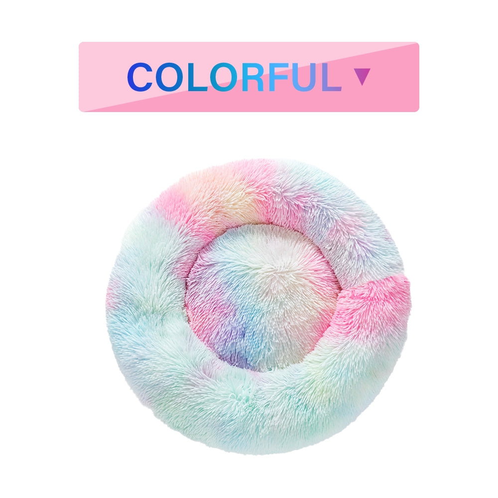 Fluffy Donut Dog Bed close-up of plush texture